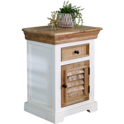 Brooklyn Alfie Single Door Single Drawer Solid Mango Wood Bedside Cabinet - thumbnail 3
