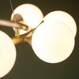 Merano Grosseto White Gloss Glass Satin Brass 10 light Plate Ceiling Light - thumbnail 4