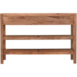 Artisan Furniture Saffron Honey Caramel 2 Door 2 Shelf Solid Wood Rattan Console Table - thumbnail 4