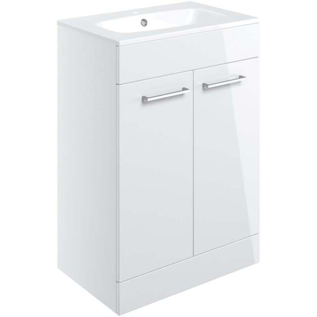 Bathstore Milford 2 Door White Floor Standing Basin Unit 610mm - image 1