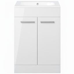 Bathstore Milford 2 Door White Floor Standing Basin Unit 610mm - thumbnail 4