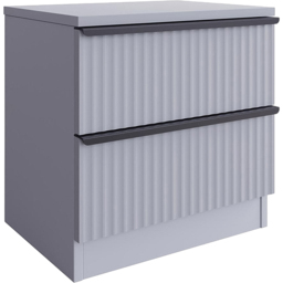 FWStyle Lania 2 Drawer Dark Grey Scalloped Bedside Table - thumbnail 2