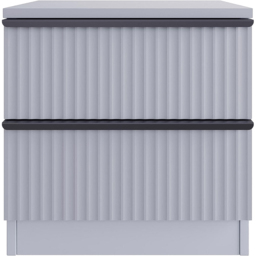 FWStyle Lania 2 Drawer Dark Grey Scalloped Bedside Table - thumbnail 4