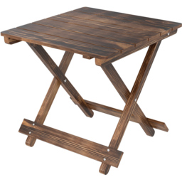 Outsunny Carbonised Finish Wooden Foldable Garden Side Table - thumbnail 2