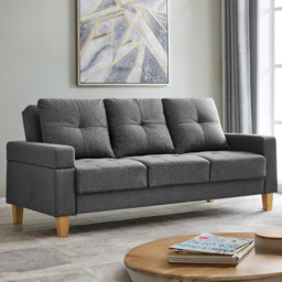 Home Detail Victoria 3 Seater Dark Grey Fabric Sofa Bed