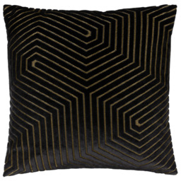 Paoletti Evoke Black Cut Velvet Cushion - thumbnail 1