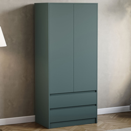 Vida Designs Denver Jasper Green 2 Door 2 Drawer Wardrobe