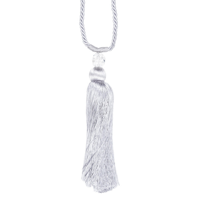 Silver Tassel Curtain Tie Back 62cm
