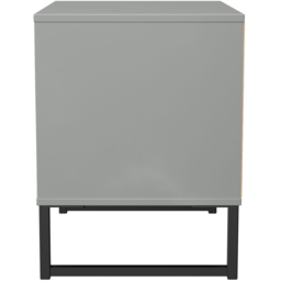 Crowndale Fluted 2 Drawer Dusk Grey Side Table Ready Assembled - thumbnail 3