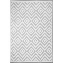 Sapporo Geometric Pattern Outdoor Rug Grey - thumbnail 1