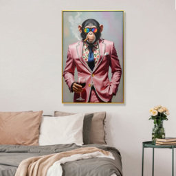 Stylish Monkey Framed Canvas - thumbnail 2
