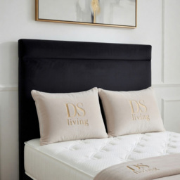 DS Living Majesty Black Super King Size Plush Velvet Ottoman Bed - thumbnail 3