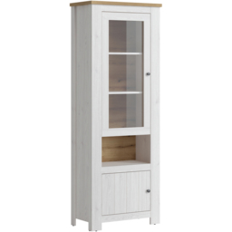 Florence Celesto 2 Door Single Shelf White and Oak LED Display Cabinet - thumbnail 2
