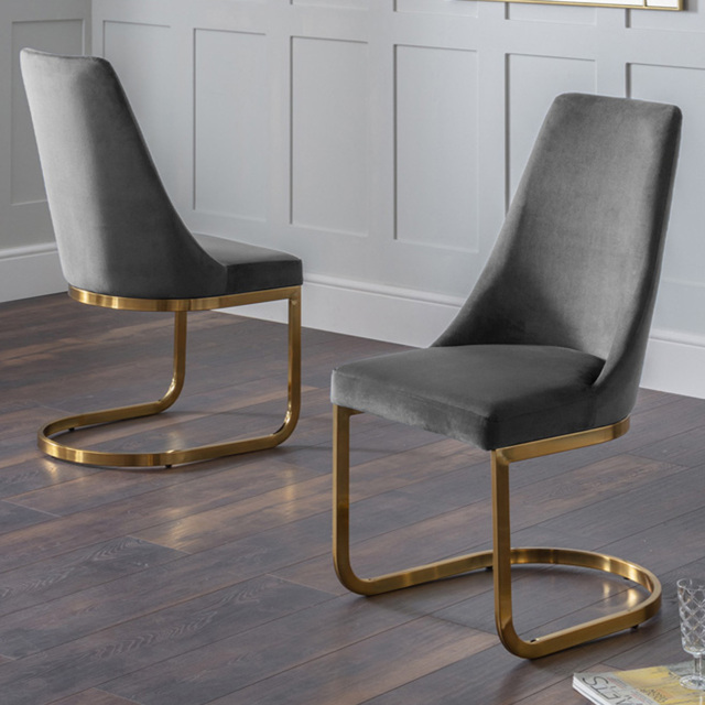 Julian Bowen Vittoria Cantilever Set of 2 Grey Dining Chairs - image 1