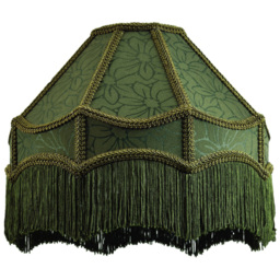 Happy Homewares Classic Victorian Empire Forest Green Fabric and Tassels Pendant Shade