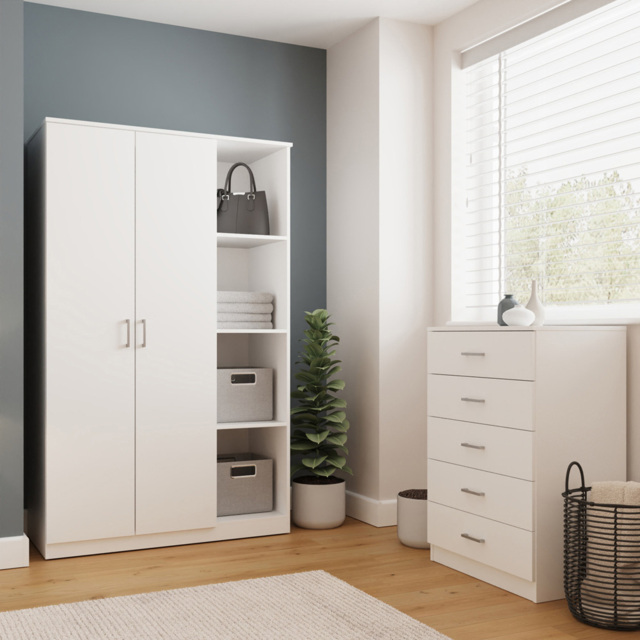 GFW Bailey 2 Piece White Bedroom Furniture Set - image 1