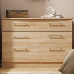 Crowndale Sherwood Bardolino Oak 6 Drawer Wide Midi Chest of Drawers - thumbnail 1