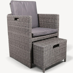 Royalcraft Paris 8 Seater Rattan Cube Dining Set Grey - thumbnail 3