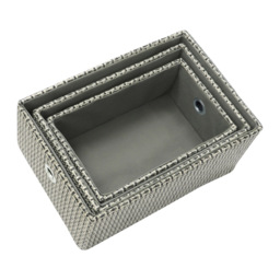 JVL Silva Rectangular Fabric Storage Basket 3 Pack - thumbnail 4
