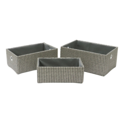 JVL Silva Rectangular Fabric Storage Basket 3 Pack