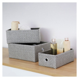 JVL Silva Rectangular Fabric Storage Basket 3 Pack - thumbnail 2