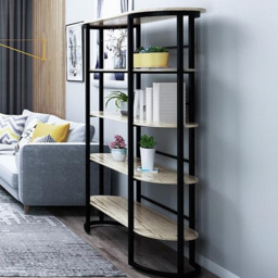 Marseille Black and Light Oak 5 Shelf Storage Unit