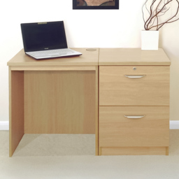 R White Cabinets SET-04-IN-CO 2 Door Filing Desk Brown - thumbnail 1