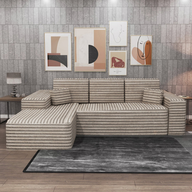 M N Furniture Smart 3 Seater Camel Left Hand L-Shape Corner Sofa - image 1