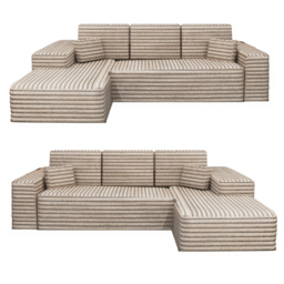 M N Furniture Smart 3 Seater Camel Left Hand L-Shape Corner Sofa - thumbnail 2