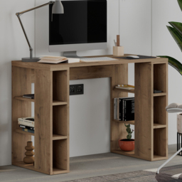 Decortie Colmar Dark Oak 6 Shelf Computer Desk