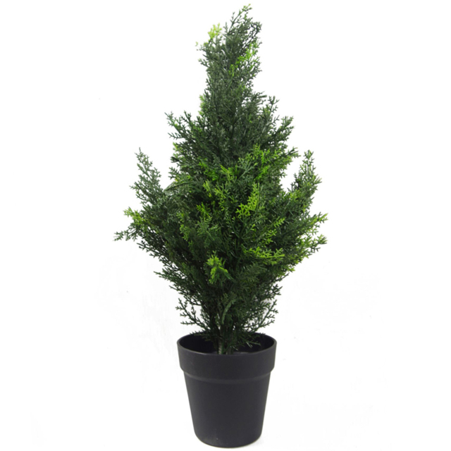Leaf Topiary Cedar Cypress Artificial Tree in Pot 60cm - image 1