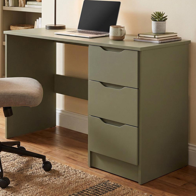 FWStyle Luno Green 3 Drawer Vanity Dressing Table