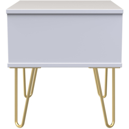 Crowndale Cube Single Drawer Matt Indigo and White Bedside Table - thumbnail 4
