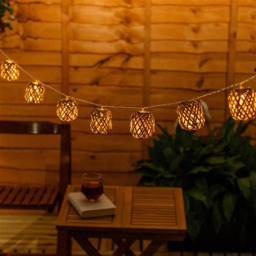 ValueLights Wicker Ball Outdoor String Lights