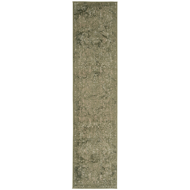 Kukoon Oscar Linden Flat Vintage Green Medallion Rug 80 x 300cm - image 1