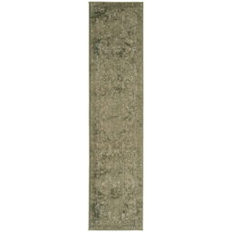 Kukoon Oscar Linden Flat Vintage Green Medallion Rug 80 x 300cm - thumbnail 1