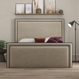 DS Living Verona Plush Cream Small Double Piping Bed Frame - thumbnail 4