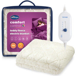Silentnight Comfort Control White Single Teddy Fleece Electric Blanket