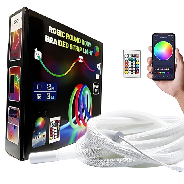 ENER-J NeonTwist RGBIC Braided Rope Light Kit 5m - image 1