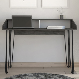 Dallas Home Office Desk White and Carbon Grey - thumbnail 1