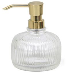 Bathstore Lux Clear and Gold Soap Dispenser