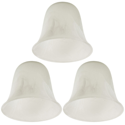 ValueLights Marble Effect Bell Shape Glass Lamp Shades Set 15cm 3 Pack