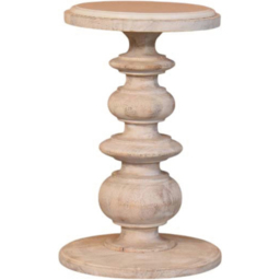 Artisan Furniture The Bellis Oak Marble Top Mango Wood Accent Table - thumbnail 2