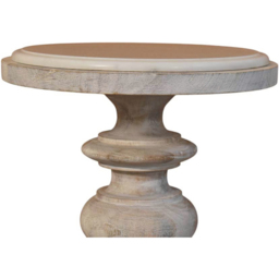 Artisan Furniture The Bellis Oak Marble Top Mango Wood Accent Table - thumbnail 4