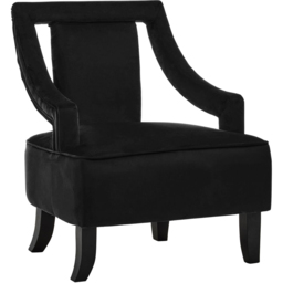 Premier Housewares Faye Black Velvet Chair - thumbnail 2