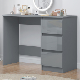 FWStyle Stora 3 Drawer Grey Gloss Dressing Table