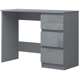 FWStyle Stora 3 Drawer Grey Gloss Dressing Table - thumbnail 2