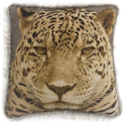 Intimates Leopard Fur Trim Filled Cushion 43 x 43cm 2 Pack
