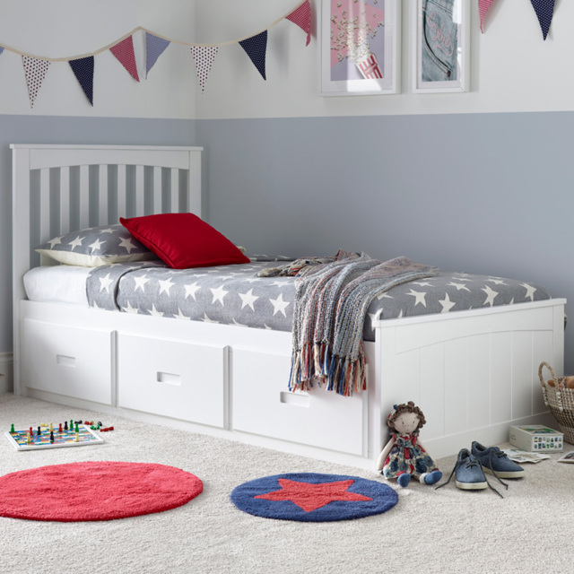 Bedmaster Quest White 3 Drawer Wooden Bed with Pocket Mattress - image 1