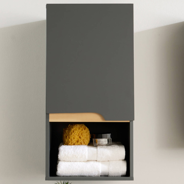 Home Source Florence Grey Single Door Hanging Bathroom Wall Cabinet - image 1